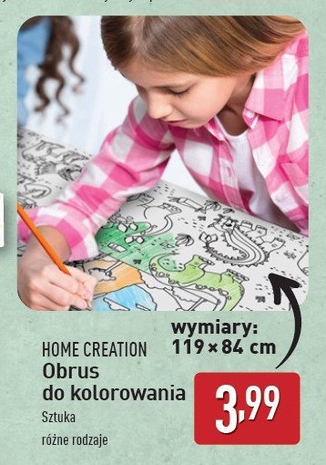 Obrus do kolorowania Home creation promocja w Aldi