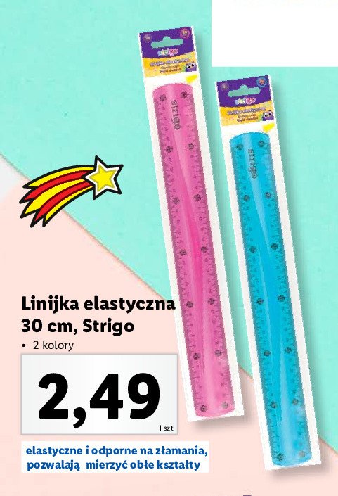 Linijka elastyczna różowa 30 cm Strigo promocja
