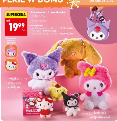Akcesoria lub maskotka Hello Kitty - breloczek 12 cm promocja w Biedronka