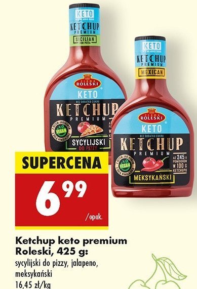 Ketchup premium sycylijski do pizzy Roleski promocja w Biedronka