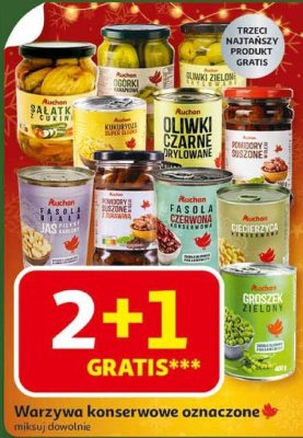 Warzywa konserwowe oznaczone miksuj dowolnie Auchan promocja w Auchan