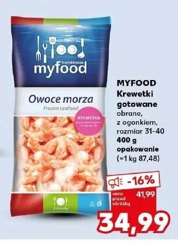 Krewetki gotowane obrane 31/40 Myfood promocja