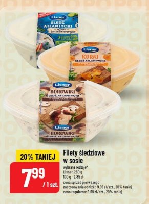 Filety śledziowe w sosie Lisner Kurki Małe Atlantyckie promocja w POLOmarket