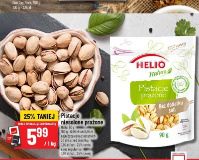 Pistacje niesolone prażone Helio promocja w POLOmarket