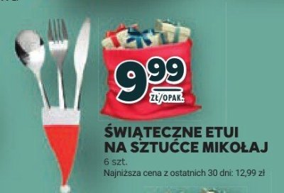 Świąteczne etui na sztućce Mikołaj promocja w Stokrotka