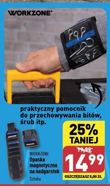 Opaska magnetyczna na nadgarstek WORKZONE promocja