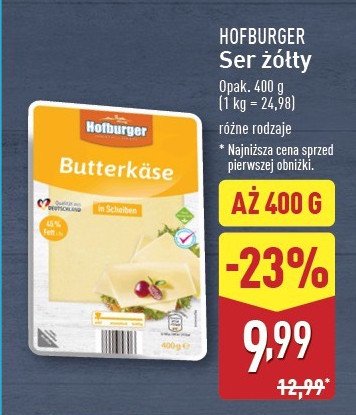 Ser butter-kase Hofburger promocja w Aldi