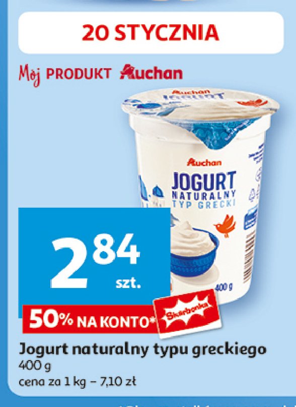 Jogurt naturalny grecki Auchan promocja