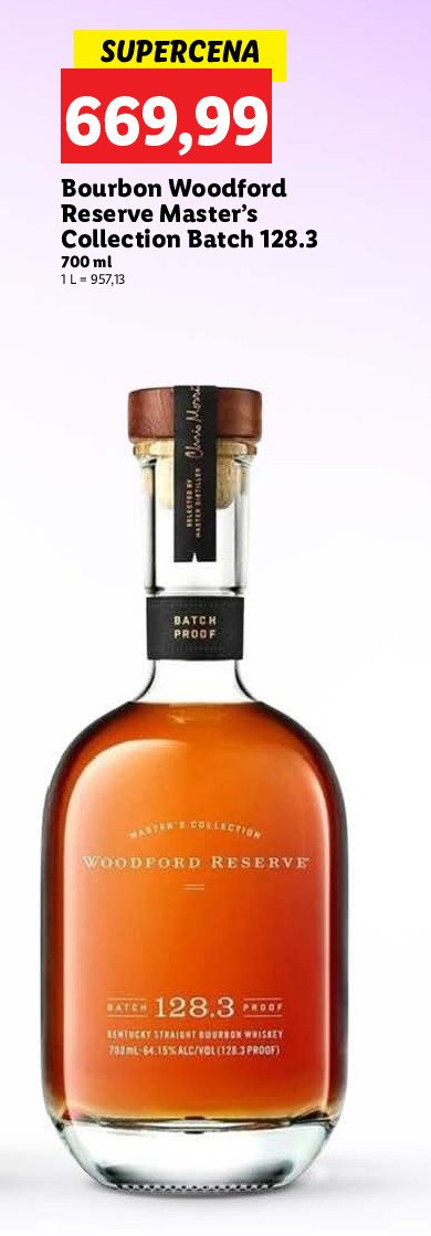 Bourbon Woodford reserve master's collection batch 128.3 promocja w Lidl