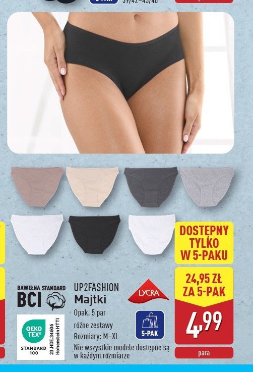 Majtki m-xl Up2fashion promocja w Aldi