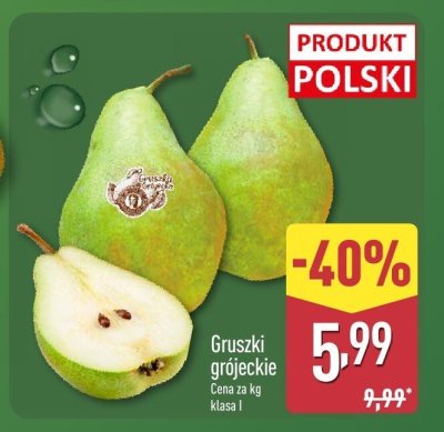 Gruszki grójeckie promocja w Aldi