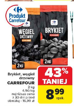 Brykiety z węgla drzewnego Carrefour promocja w Carrefour