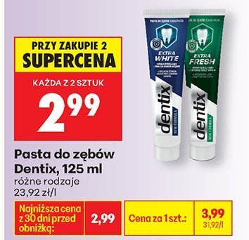 Pasta do zębów 125 ml, różne rodzaje promocja w Biedronka