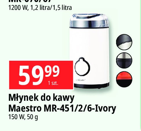 Młynek do kawy mr-452 MAESTRO promocja