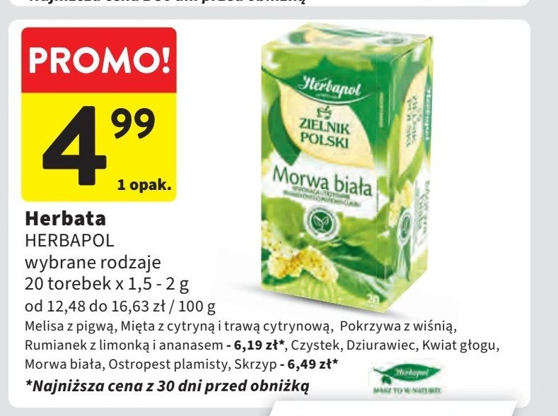 Herbatka ostropest plamisty Herbapol zielnik polski promocja