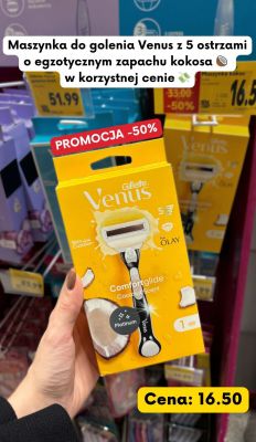 Maszynka do golenia Gillette Venus ComfortGlide Coconut Scent z 5 ostrzami promocja w Kaufland