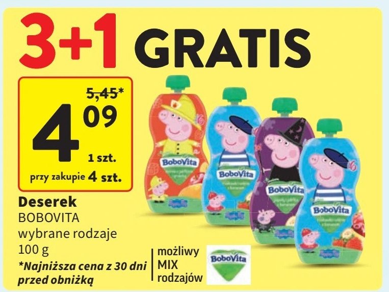 Mus morele z jabłkiem i gruszką peppa pig Bobovita promocja