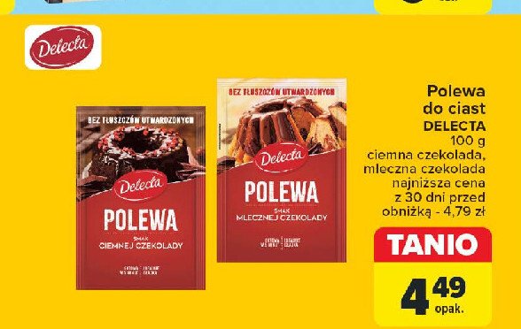 Polewa smak ciemnej czekolady Delecta promocja