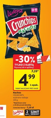 Nachos wybrane rodzaje 100 g Crunchips promocja w Intermarche