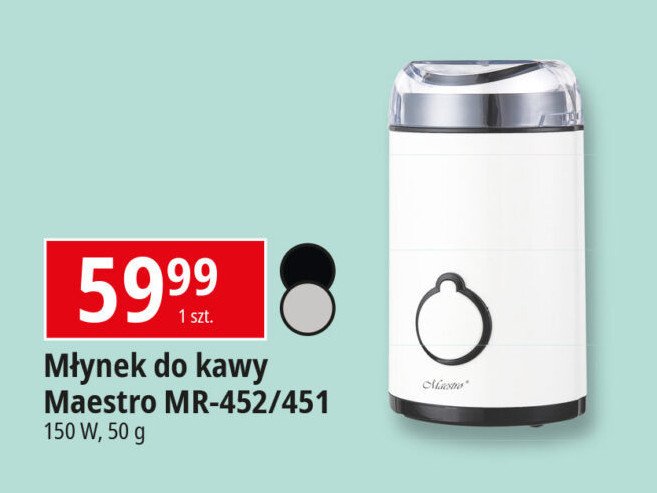 Młynek do kawy mr-452 MAESTRO promocja w Leclerc