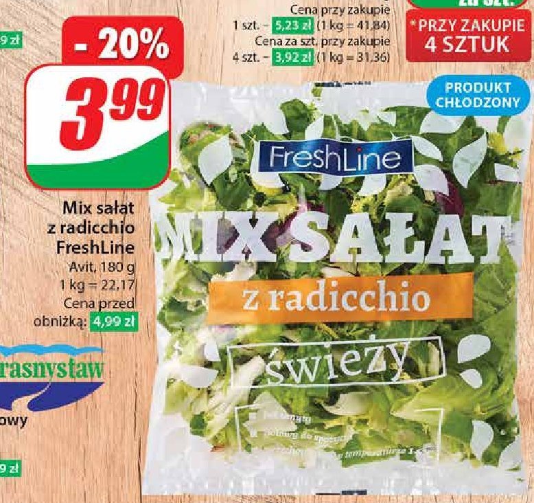 Mix sałat z radicchio Freshline promocja