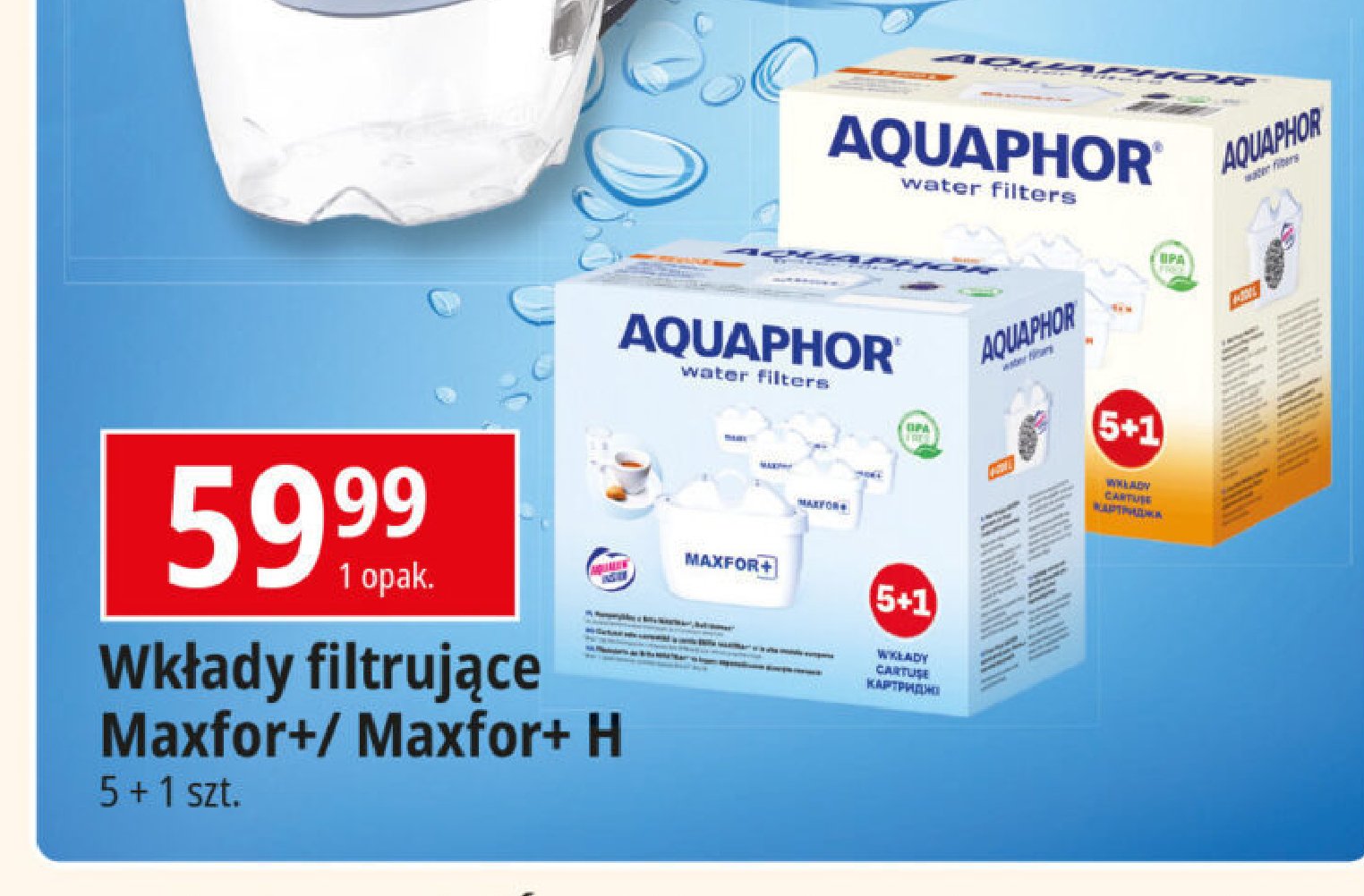 Wkłady filtrujące maxfor+ Aquaphor promocja w Leclerc