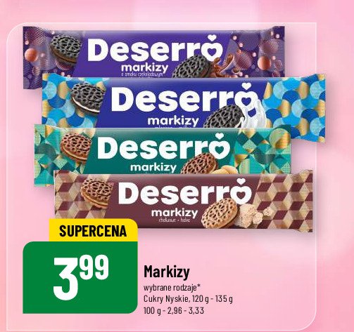 Ciastka markizy o smaku czekoladowym Deserro promocja