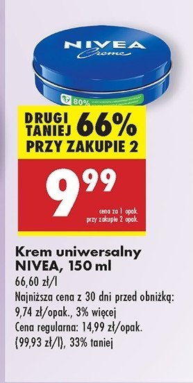 Krem do twarzy i ciała Nivea creme promocja w Biedronka