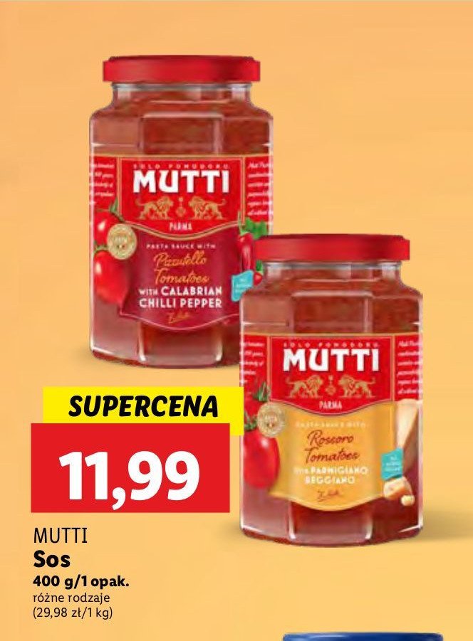 Sos pomidorowy peperoncino chilli Mutti promocja w Lidl