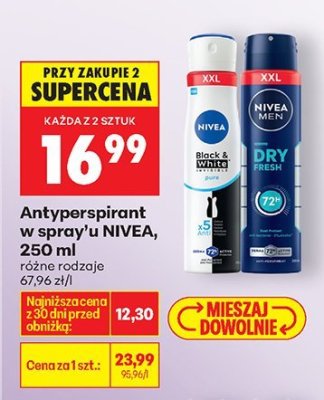 Antyperspirant w sprayu 250ml, różne rodzaje promocja w Biedronka