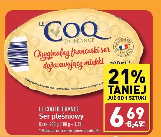 Ser dojrzewający miękki Le coq (aldi) promocja