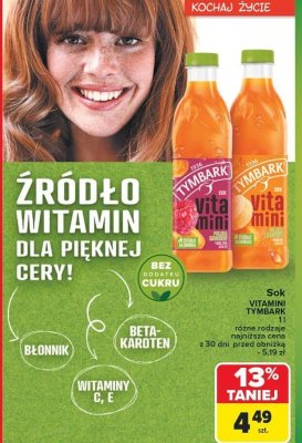 Sok VITAMINI TYMBARK różne rodzaje 0.3l promocja w Carrefour