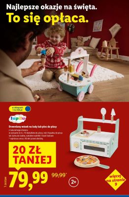 Drewniany wózek na lody  promocja w Lidl