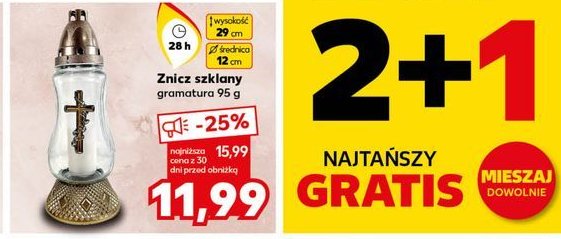 Znicz szklany 95 g promocja