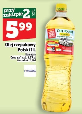 Olej rzepakowy Polski Komagra 1L promocja w TOPAZ