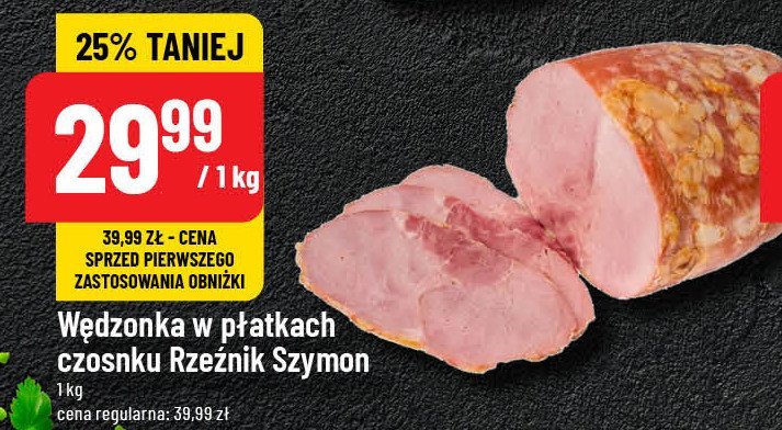 Wędzonka w płatkach czosnku Rzeźnik szymon poleca promocja