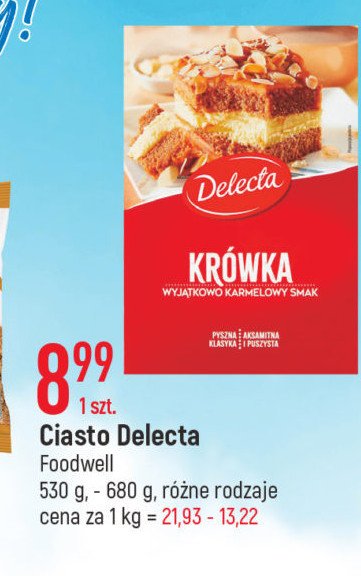 Ciasto krówka Delecta promocja