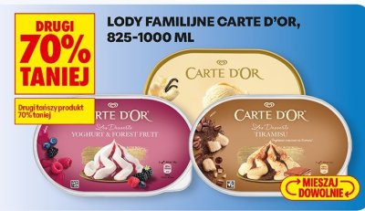 Lody familijne Carte d'Or 825-1000ml promocja w Biedronka