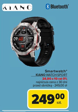 Smartwatch sport Kiano promocja w Carrefour