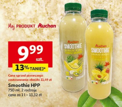 Smoothie HPP 750 ml 2 rodzaje promocja w Auchan