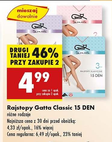 Rajstopy damskie 15 den moments rozm. 2 Gatta promocja w Biedronka