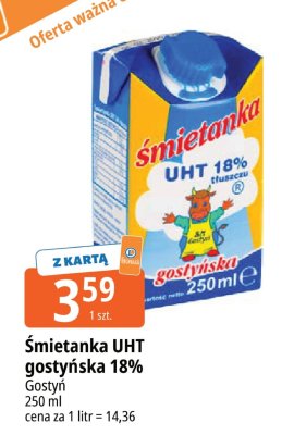 Śmietanka UHT gostyńska 18% Gostyń promocja w Leclerc