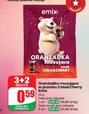 Oranżadka musująca Cola&Cherry Emix promocja w Dino