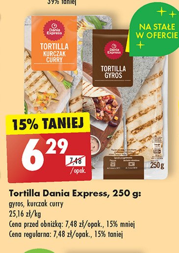 Tortilla kurczak curry Danie express promocja