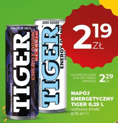 Napój energetyczny Tiger 0,25 L wybrane smaki promocja w Duży Ben