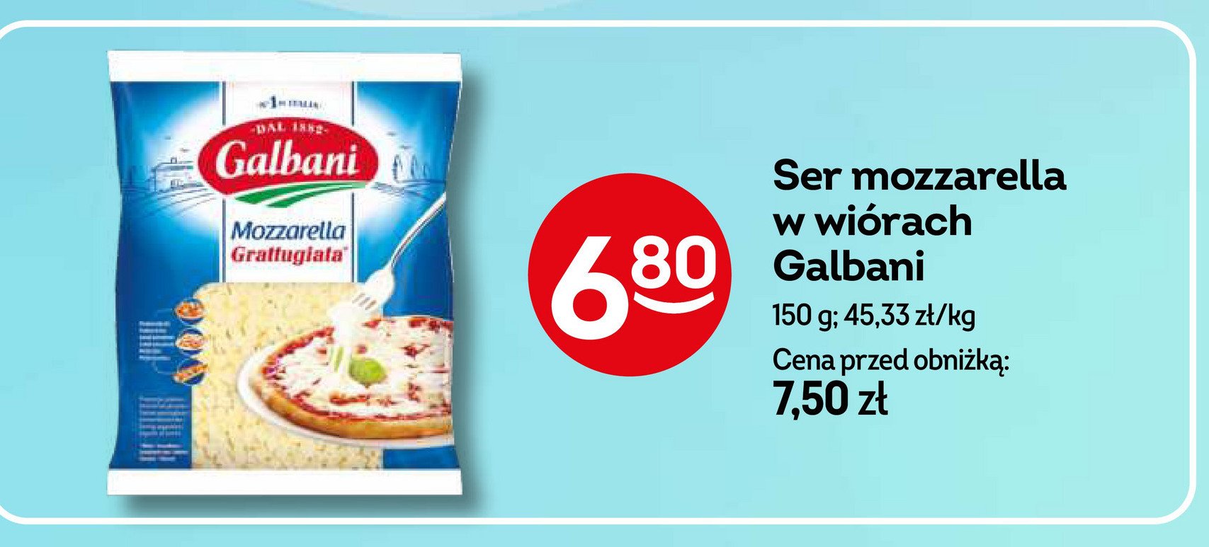 Ser mozzarella wiórki Galbani promocja w Żabka