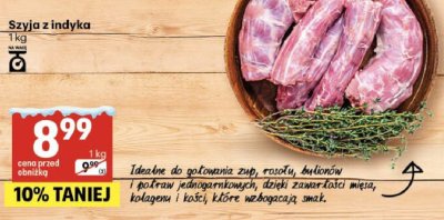 Szyja z indyka 1kg promocja w Delikatesy Centrum