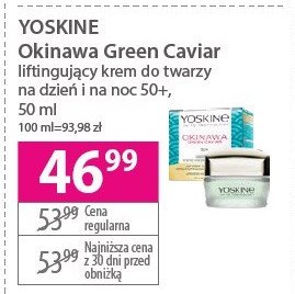 Krem na dzień i noc japoński glow-lifting 50+ Yoskine okinawa green caviar promocja