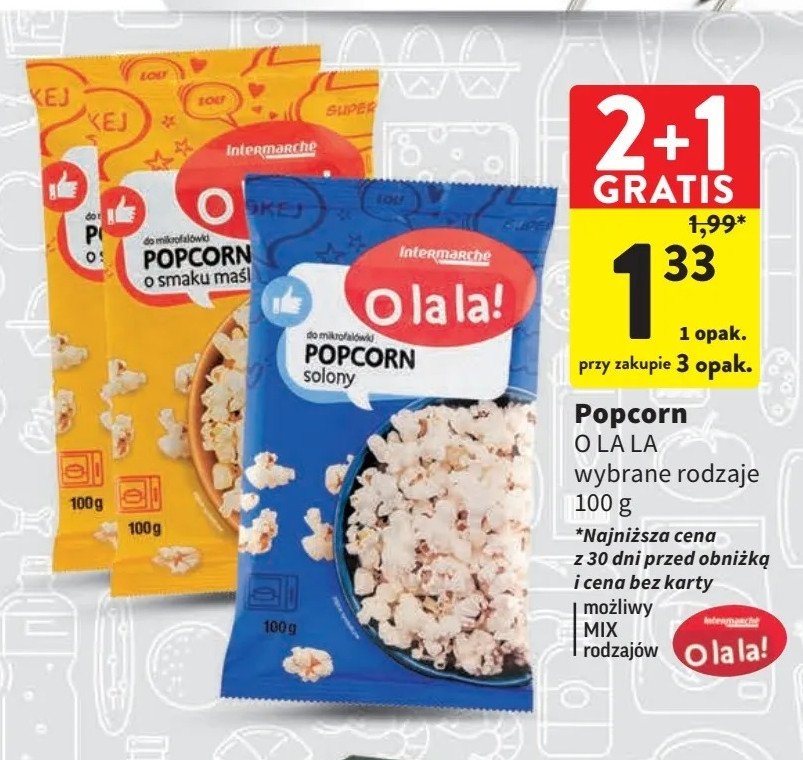 Popcorn maślany Intermarche o la la! promocja