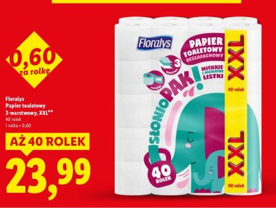 Papier toaletowy Floralys 3-warstwowy XXL promocja w Lidl